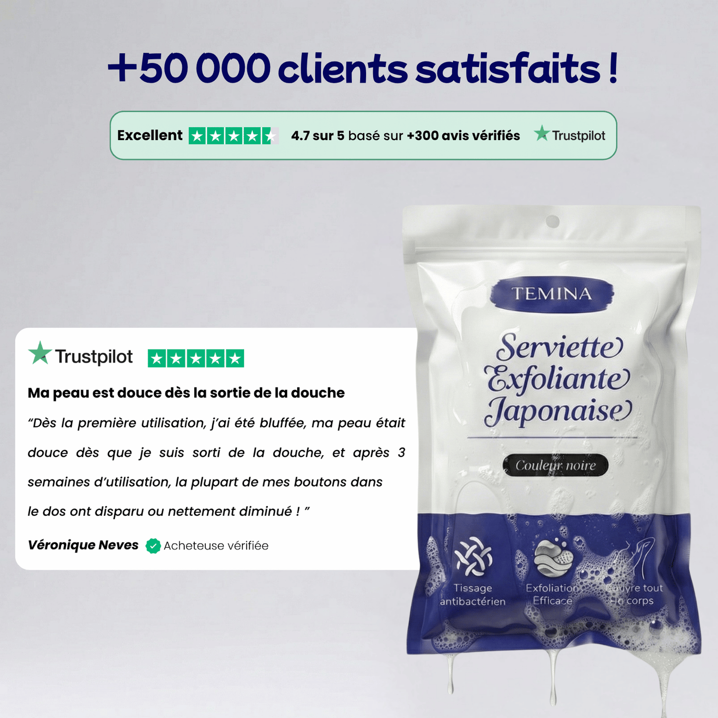 Pack de 3 Serviettes Exfoliante Japonaise